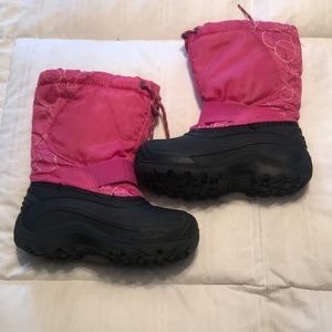 Pink snow boots